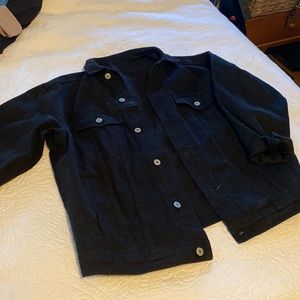 Oversized black denim jacket
